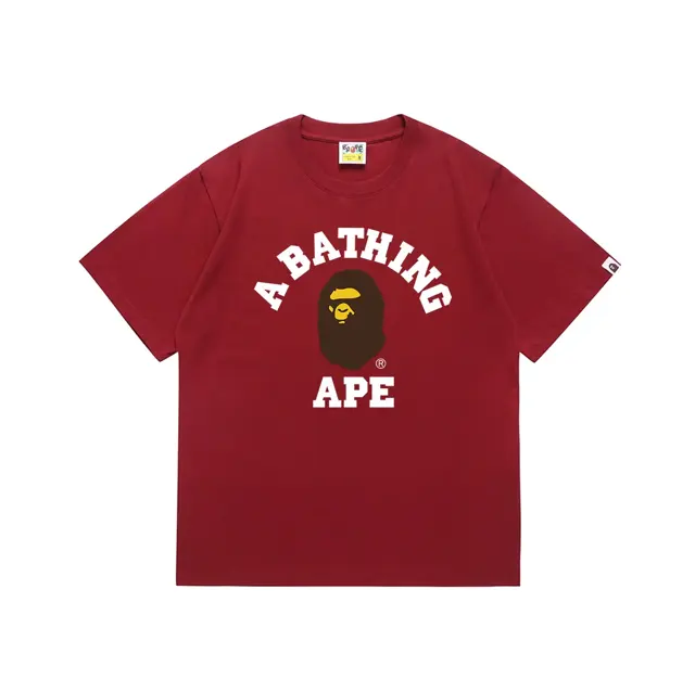 A Bathing Ape College T-Shirt Wine Red