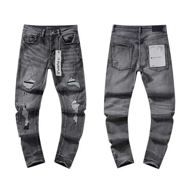 Purple Brand Mid Rise Ripped Black Jeans