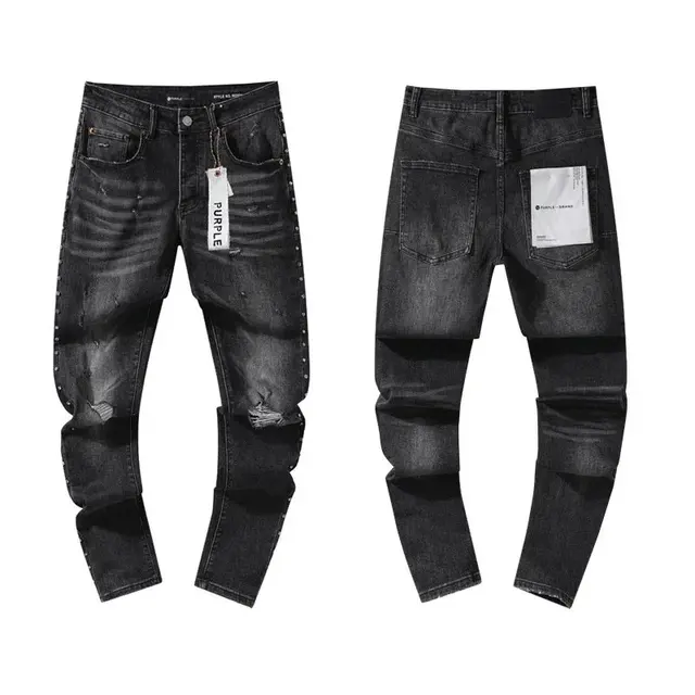 Purple Brand Mid Rise Faded Black Jeans