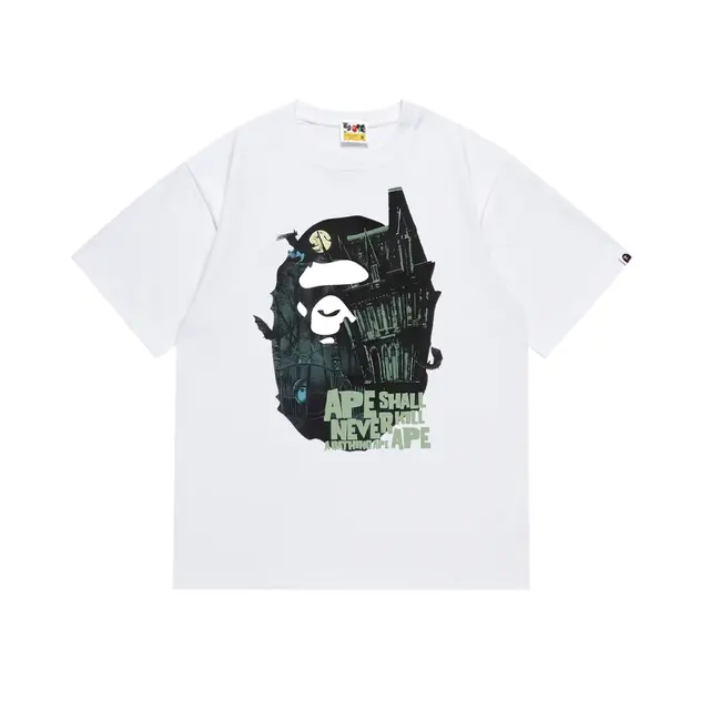 A Bathing Ape Castle Graphic Tee White
