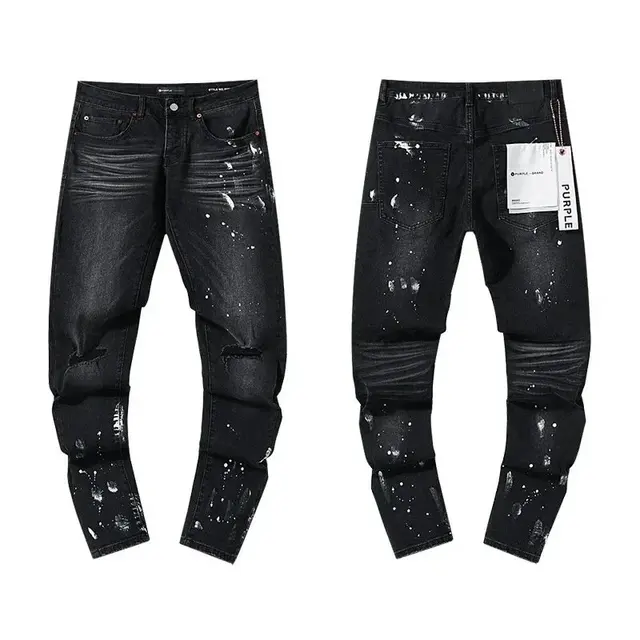 Purple Brand Black Wash Paint Splatter Jeans
