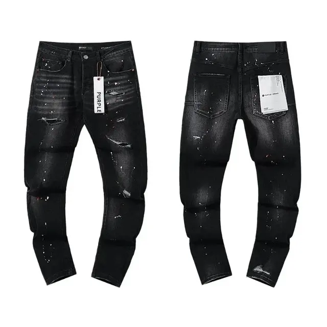 Purple Brand P001 Black Wash Paint Splatter Jeans