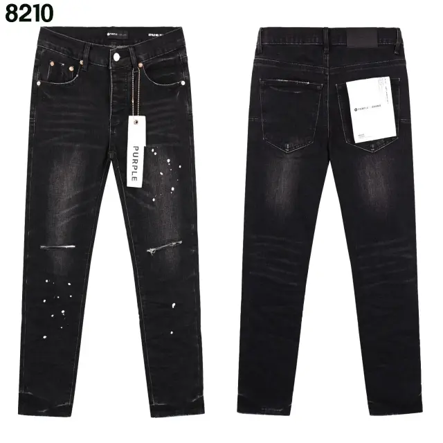 Purple Brand P001 Black Vintage Wash Paint Splatter Jeans