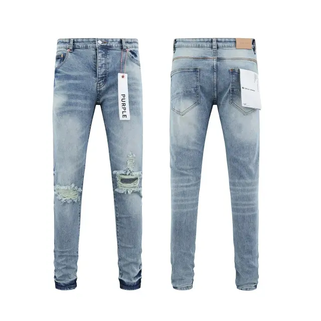 Purple Brand P001 Light Indigo Destroyed Jeans