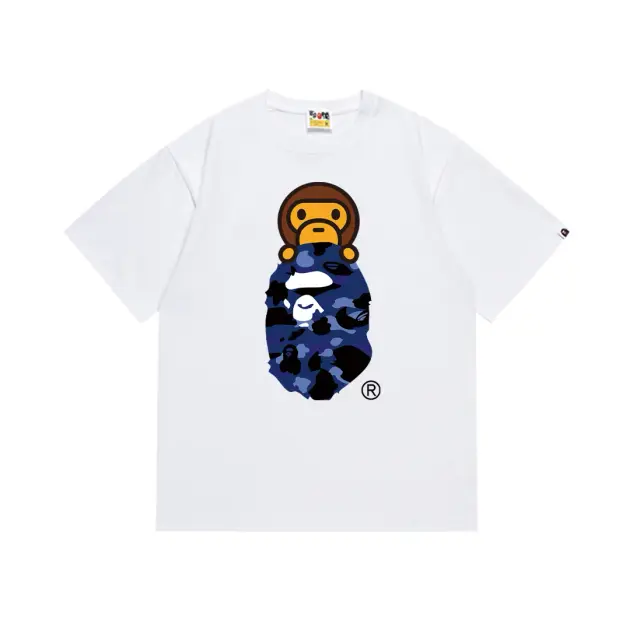 A Bathing Ape Baby Milo Blue Camo White T-Shirt