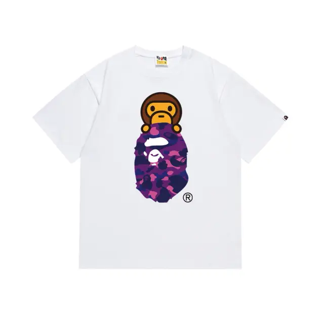 A Bathing Ape Baby Milo Purple Camo White T-Shirt