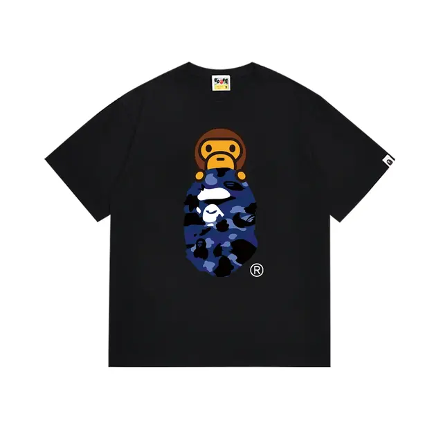 A Bathing Ape Baby Milo Blue Camo Black T-Shirt