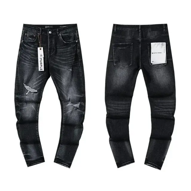 Purple Brand Distressed Wash Jeans Black