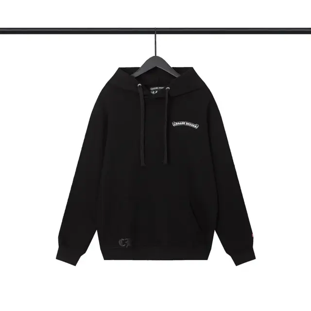 Chrome Hearts Black Scroll Logo Hoodie