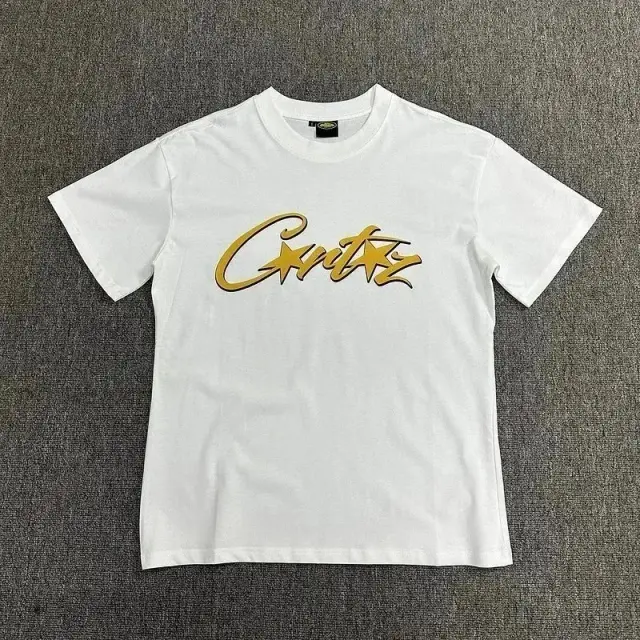 Corteiz Script Logo T-Shirt White Gold