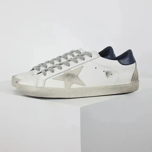 Golden Goose Super-Star White Grey Navy