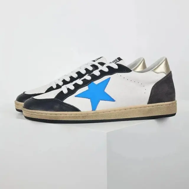 Golden Goose Ball Star White Blue Gold
