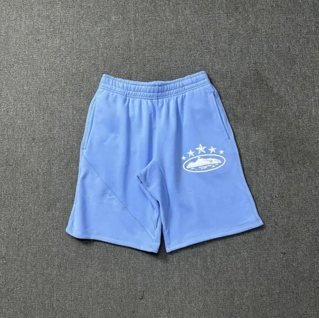 Corteiz 5-Star Alcatraz Shorts Light Blue