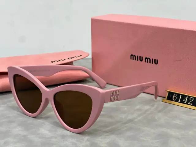 Miu Miu MU 04ZS Cat-Eye Sunglasses 'Pink / Brown'