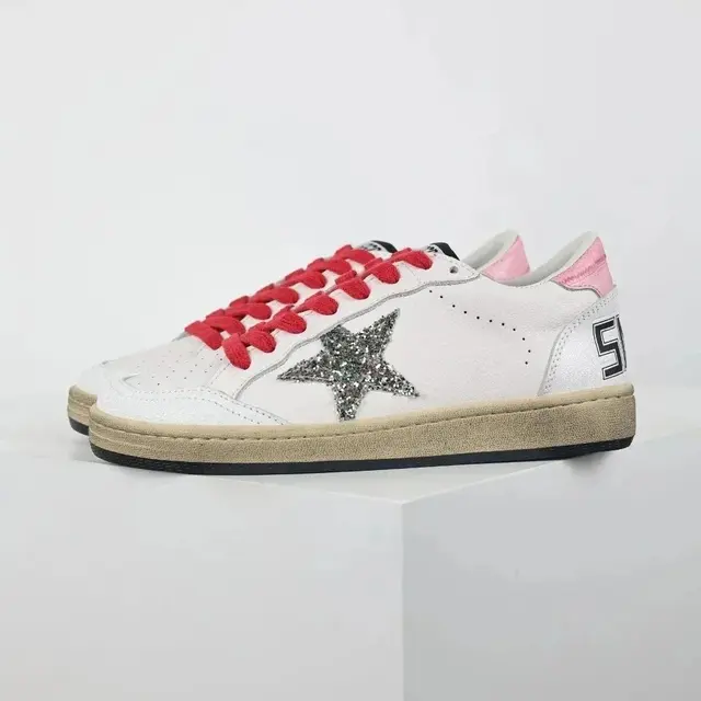 Golden Goose Ball Star White Silver Pink Red