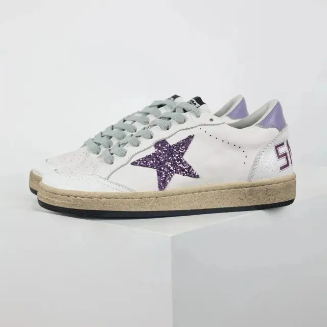 Golden Goose Ball Star 'White / Purple Glitter'