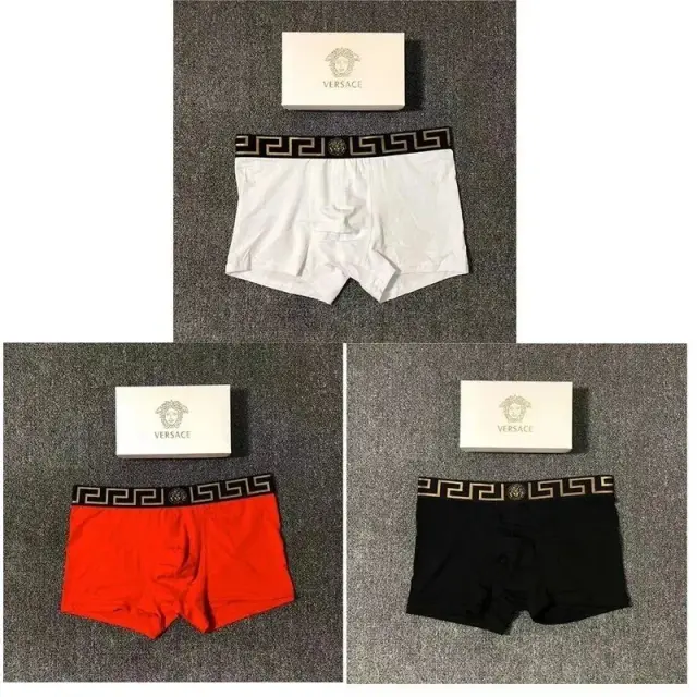 Versace Greca Boxer Briefs Trio White Red Black
