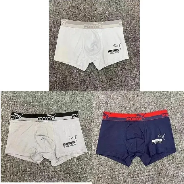 Puma Boxer Briefs White Gray Blue