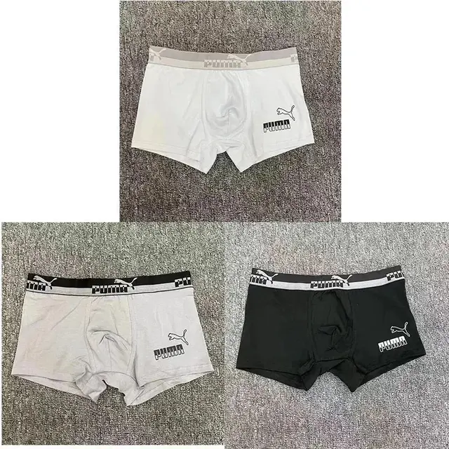 Puma Boxer Briefs White Gray Black