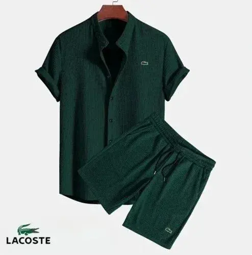 Lacoste Shirt and Shorts Set Dark Green