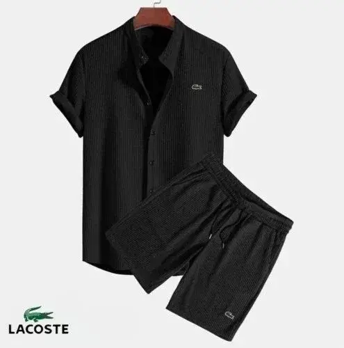 Lacoste Shirt and Shorts Set Black
