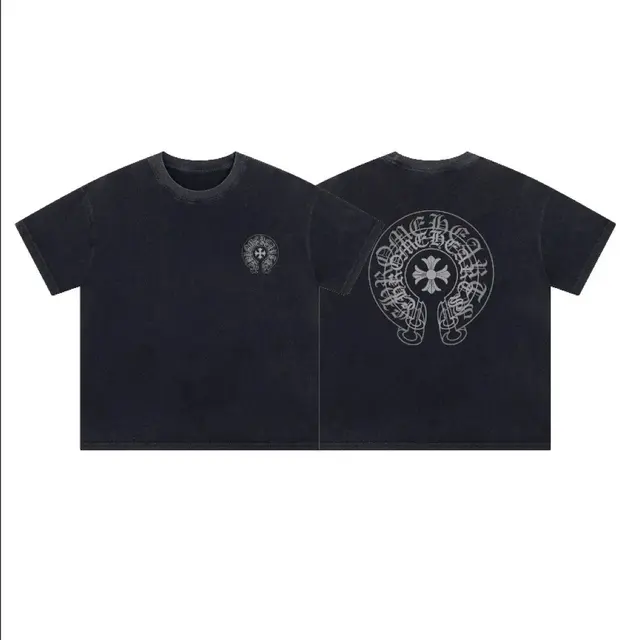 Chrome Hearts Horseshoe Logo T-Shirt Washed Black
