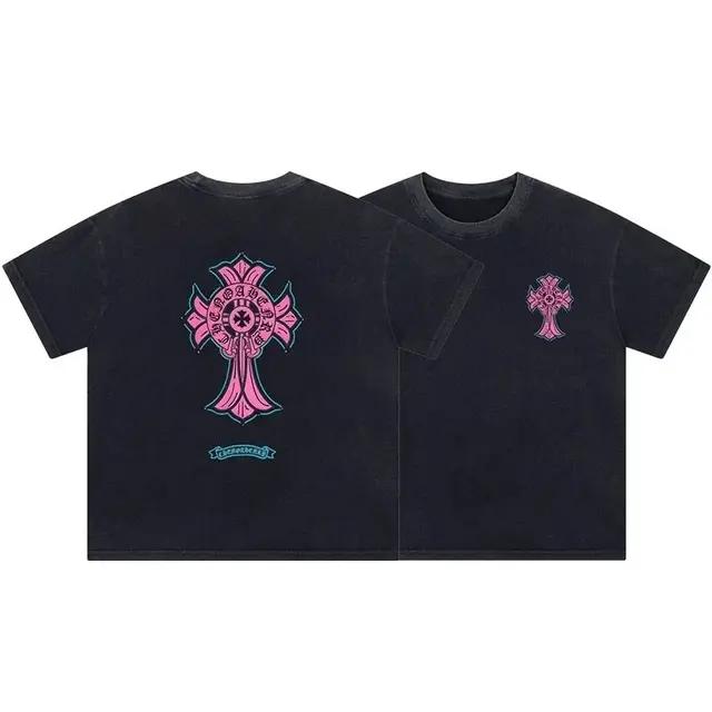 Chrome Hearts Dagger Cross T-Shirt Washed Black Pink