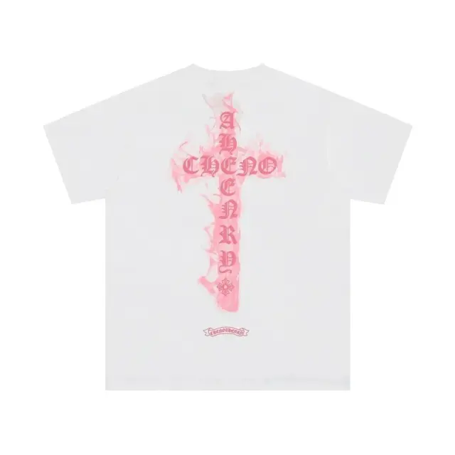Chrome Hearts Cross T-Shirt White Pink