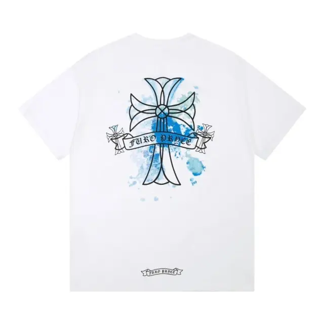 Chrome Hearts Cross T-Shirt White Blue