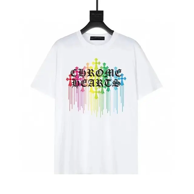 Chrome Hearts Multi Color Drip Cross T-Shirt White