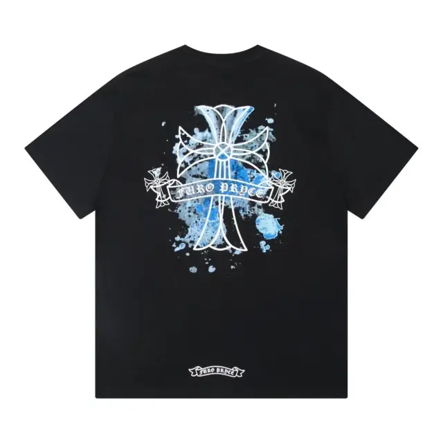 Furo Pryce Cross Paint Splatter T-Shirt Black
