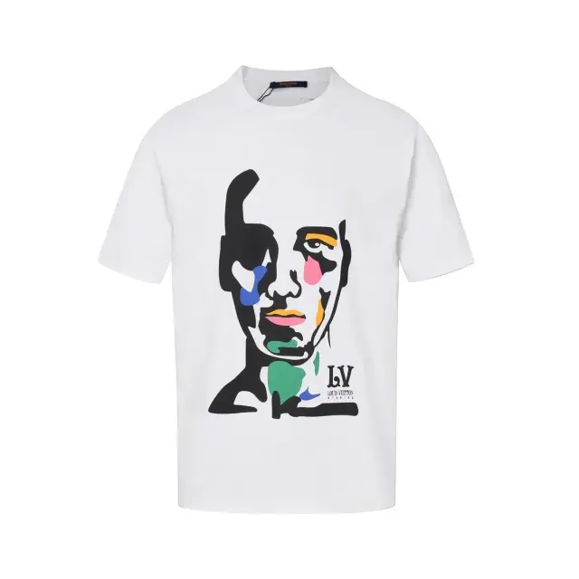 Louis Vuitton Abstract Face Graphic T-Shirt White