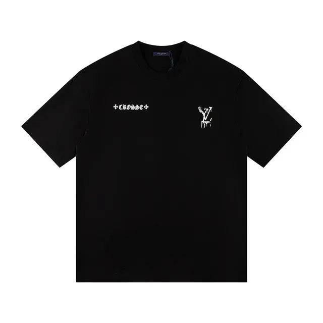 Louis Vuitton Crosse Cross Paint Drip T-Shirt Black