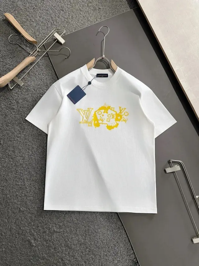 Louis Vuitton Yellow Map Monogram T-Shirt White