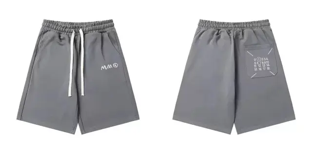 MM6 Maison Margiela Number Logo Sweat Shorts Grey
