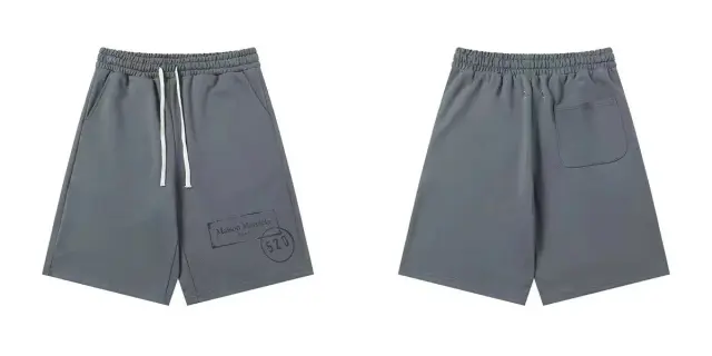 Maison Margiela Stamp Logo Sweat Shorts Dark Grey