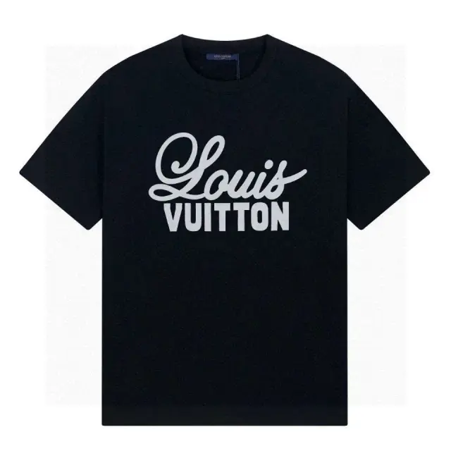 Louis Vuitton Cursive Script Logo T-Shirt Black
