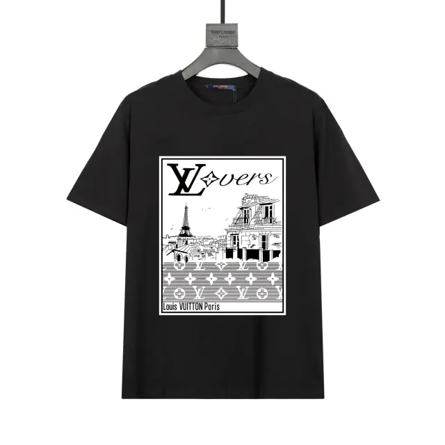 Louis Vuitton Paris Lovers T-Shirt Black White