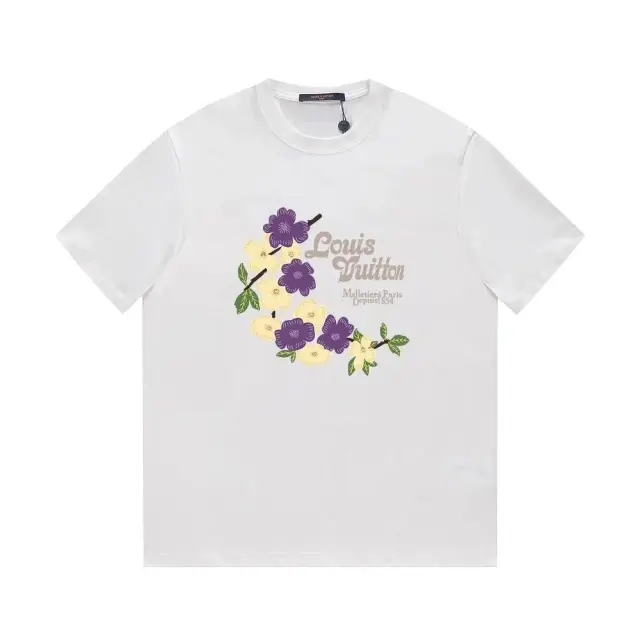 Louis Vuitton Floral Graphic T-Shirt White Purple