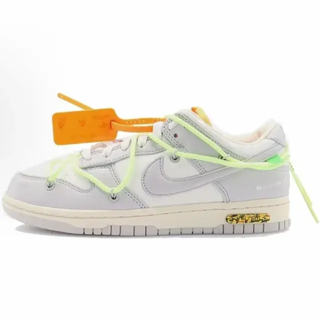 Off-White x Nike Dunk Low White Grey Neon Yellow