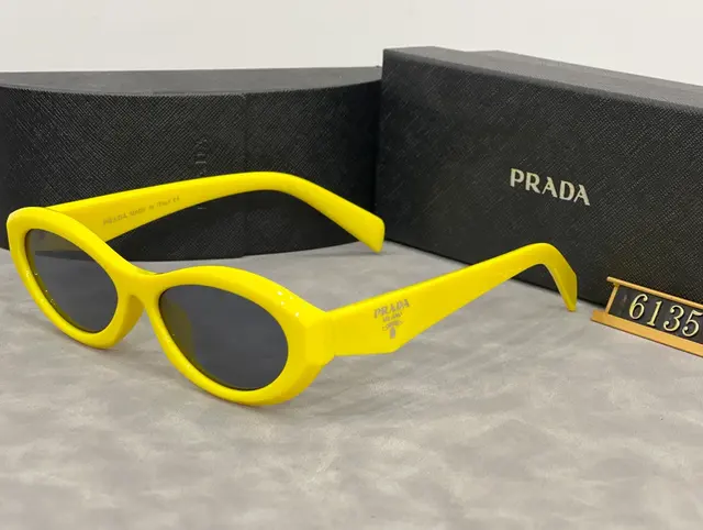 Prada Oval Sunglasses Yellow Grey