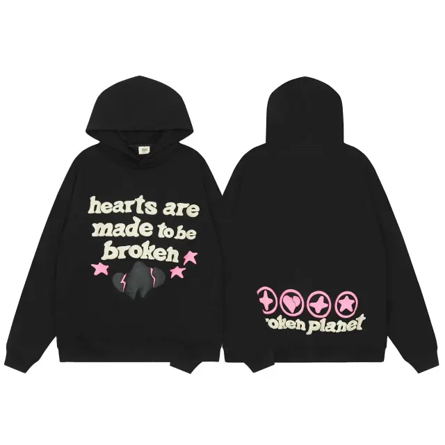 Broken Planet Hearts Are Made To Be Broken Black Hoodie