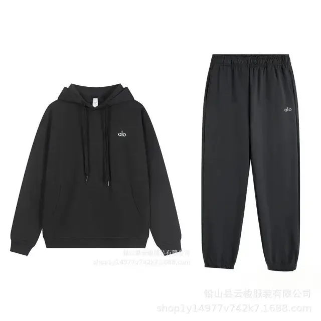 Alo Yoga Hoodie Sweatpants Set Dark Grey