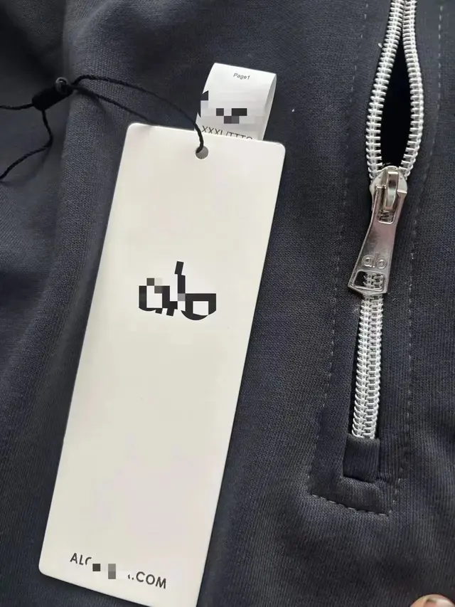 Alo Yoga Zipper and Tag Detail Dark Grey