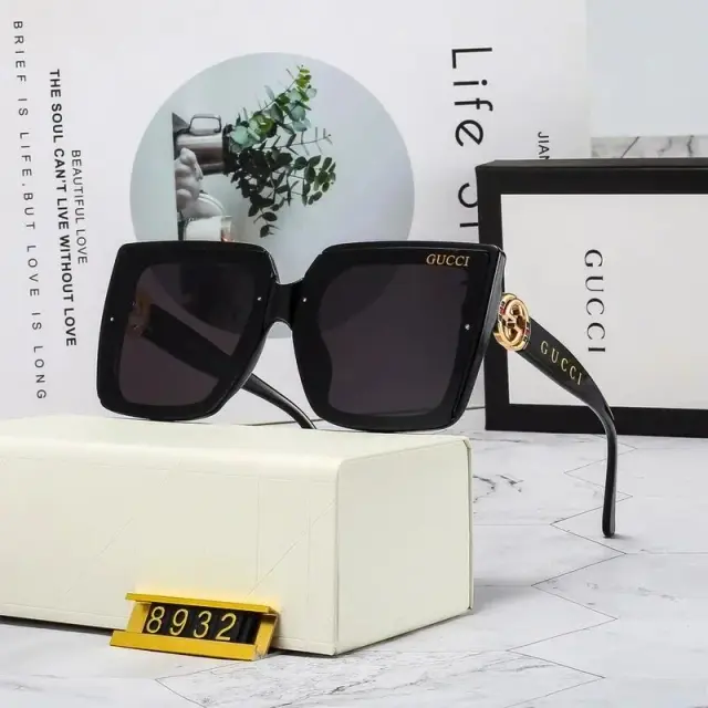 Gucci Square Sunglasses Black Grey