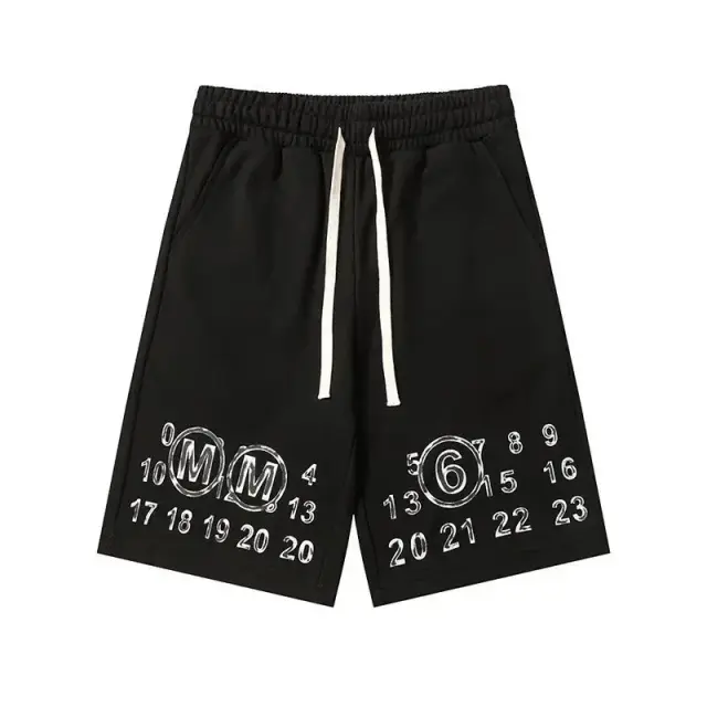 MM6 Maison Margiela Number Graphic Shorts Black