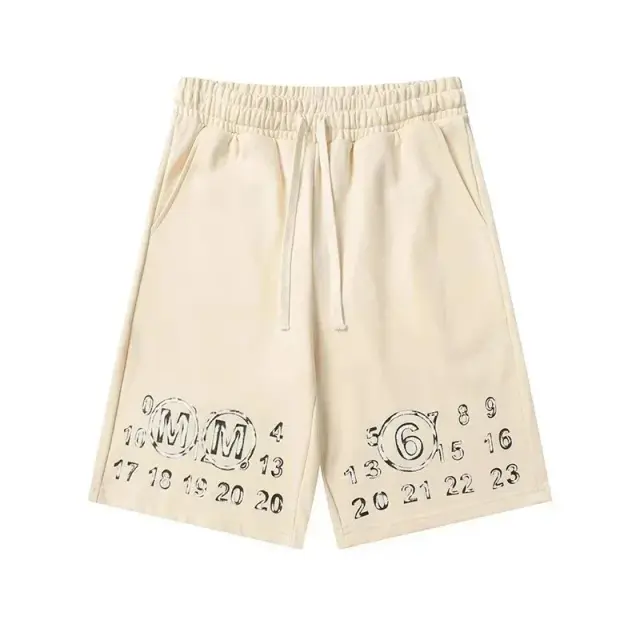 MM6 Maison Margiela Number Graphic Shorts Apricot