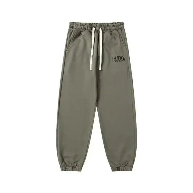 MM6 Maison Margiela Number Graphic Sweatpants Light Green
