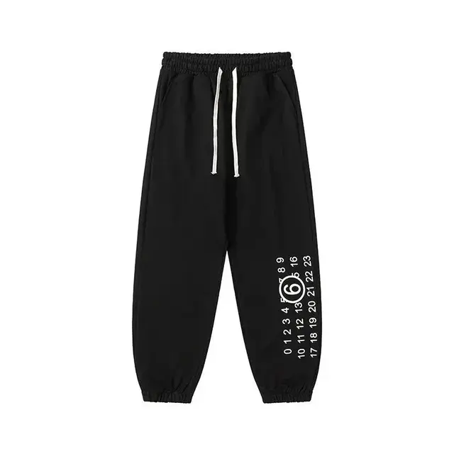 MM6 Maison Margiela Vertical Numbers Sweatpants Black