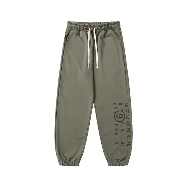 MM6 Maison Margiela Vertical Numbers Sweatpants Light Green